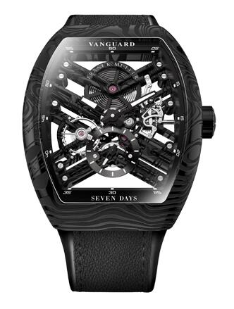 Franck Muller Vanguard Damascus Steel Skeleton Replica Watch V 45 S6 SQT DAMAS NR